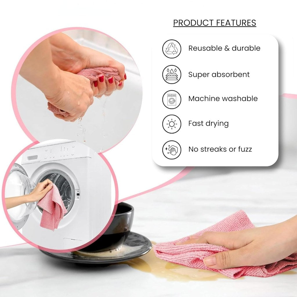 20 Pcs Microfiber Cleaning Wipes
