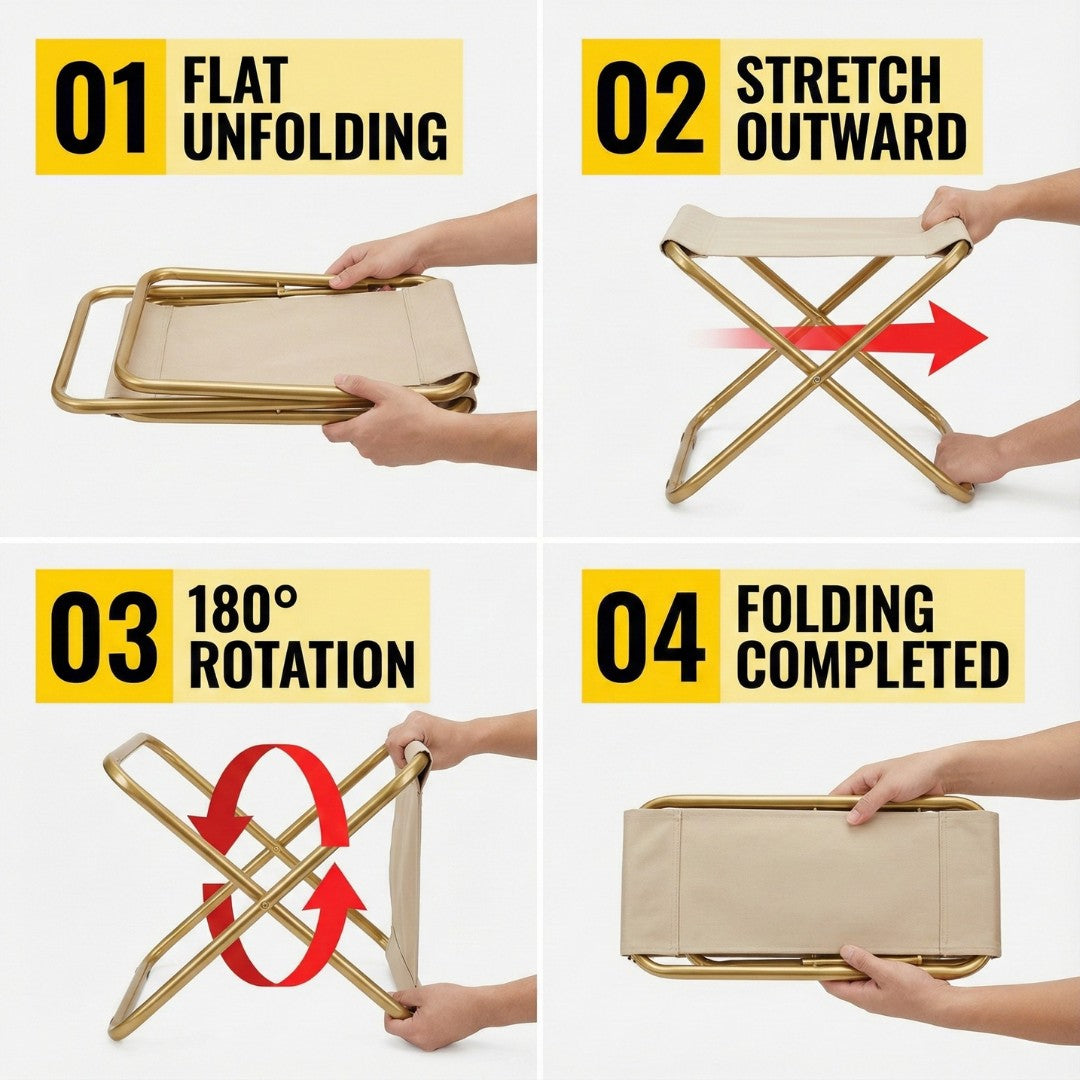 RoamRest™ FoldSeat 👜🪑 Handbag folding stool — Anytime, Anywhere ✨