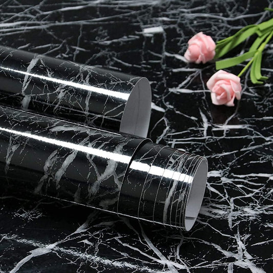 60x200 cm Black Marble Foil Roll Home Improvement