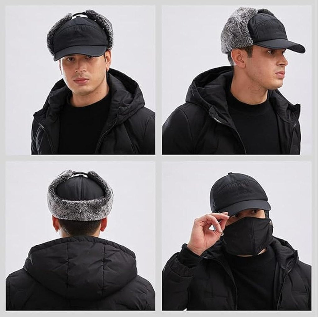 ColdGuard Pro |  Winter Woolen Cap with Face Mask