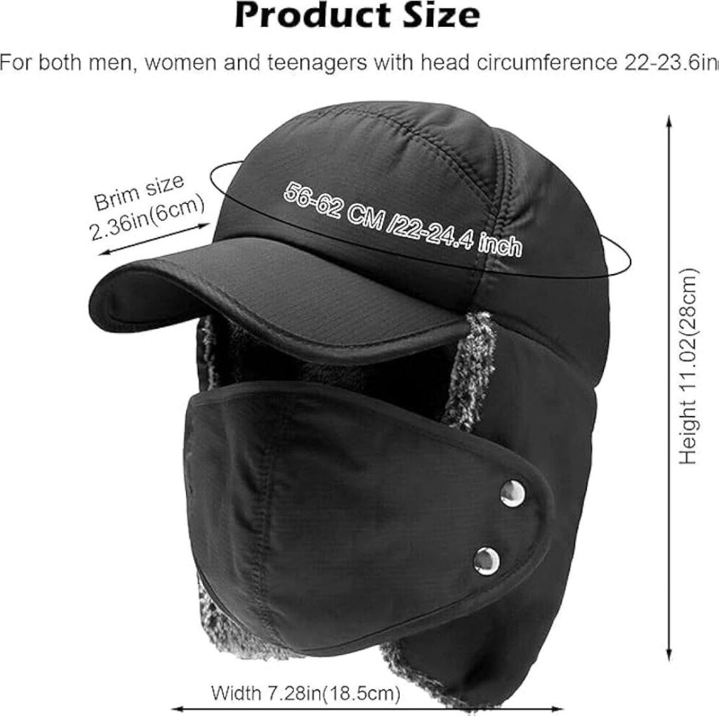 ColdGuard Pro |  Winter Woolen Cap with Face Mask