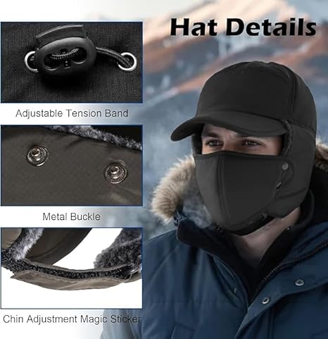 ColdGuard Pro |  Winter Woolen Cap with Face Mask